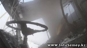 В Семее КамАЗ задел линию электропередач и загорелся